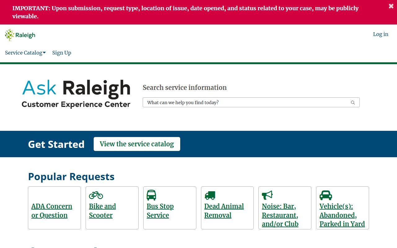 Raleigh phone directory Ask Raleigh service request portal