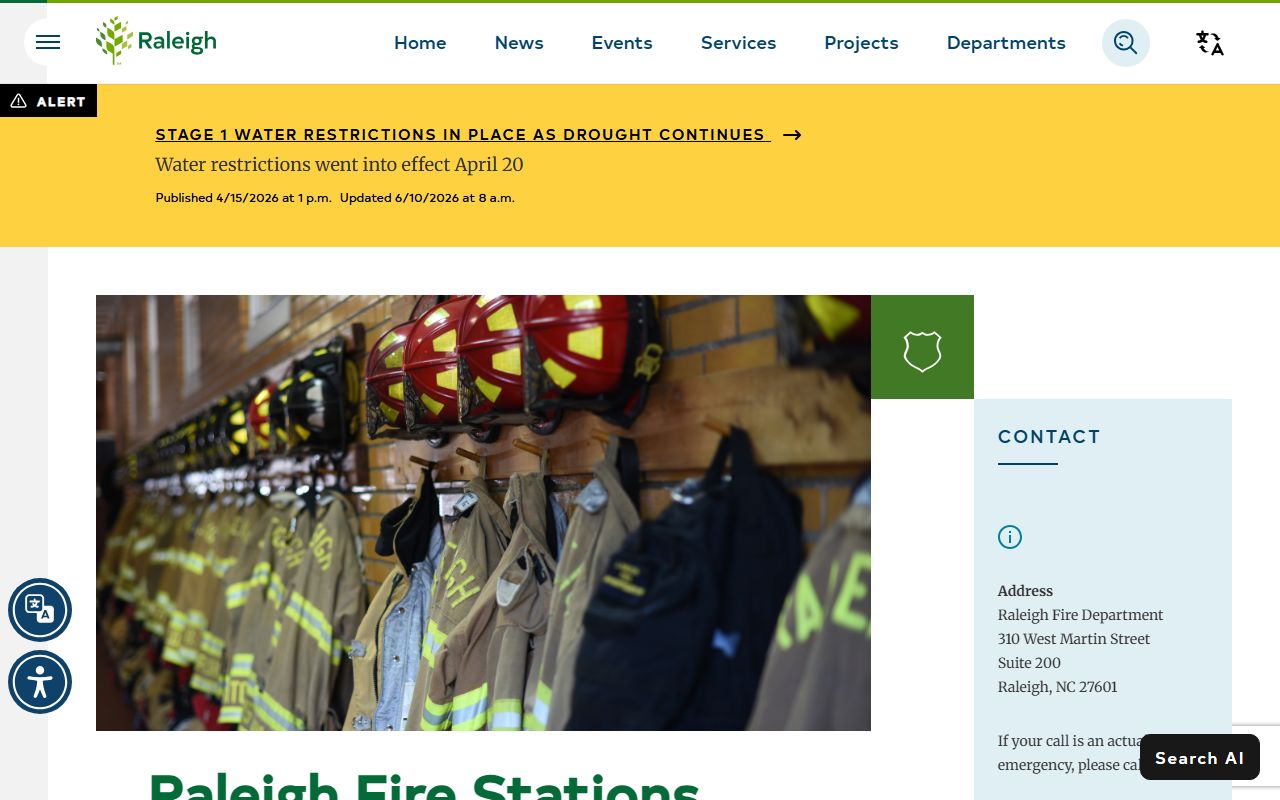 Raleigh phone directory fire stations and administration contacts