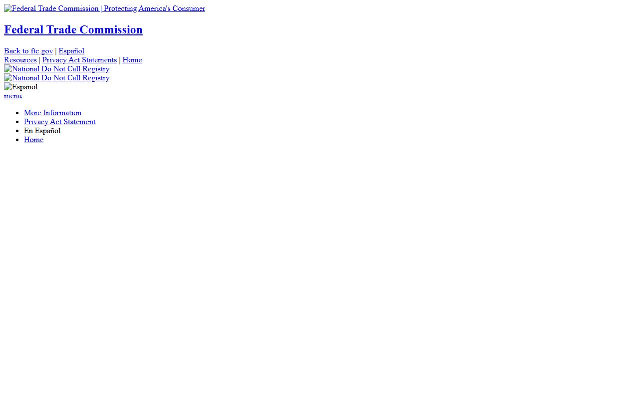Raleigh phone codes FTC Do Not Call Registry unwanted call reporting